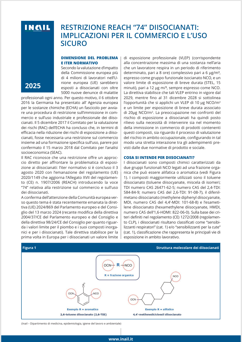 Restrizione Reach 74 diisocianati