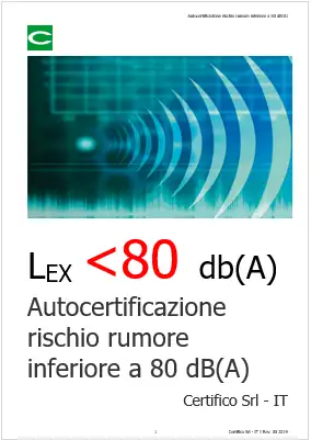 Valutazione rischio rumore Autocertificazione