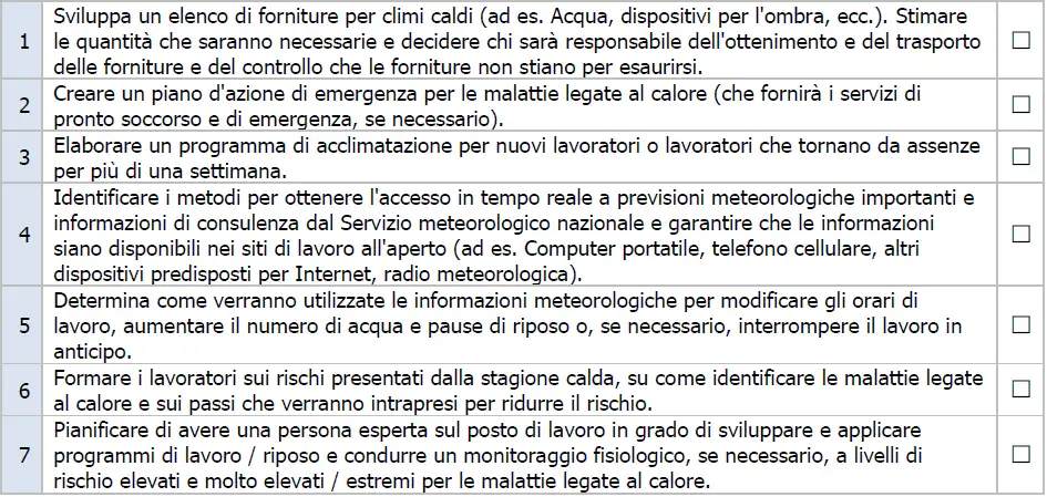 lista di controllo 1 lista di controllo 1