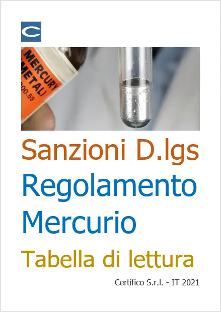 Sanzioni Dlgs Regolamento mercurio Tabella di lettura Sanzioni Dlgs Regolamento mercurio Tabella di lettura