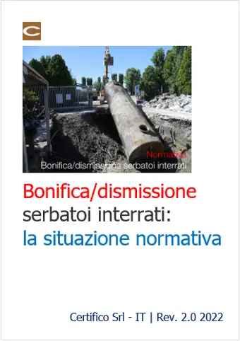 Bonifica dismissione serbatoi interrati   Situazione normativa 2022