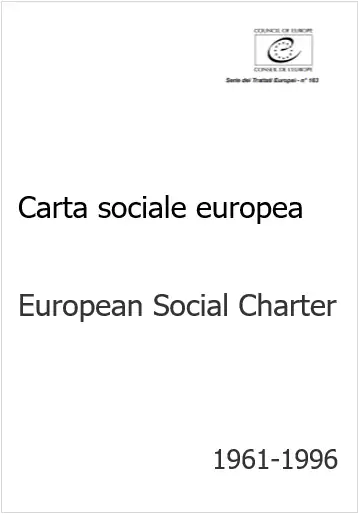 Carta sociale europea European Social Charter 1961 1996 Carta sociale europea European Social Charter 1961 1996