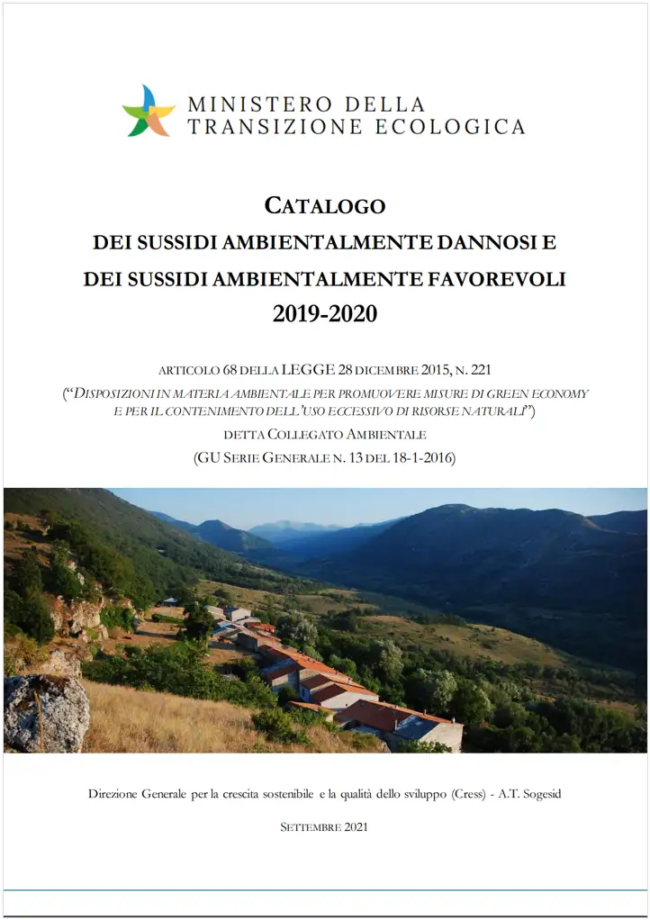 Quarta edizione Catalogo sussidi ambientalmente dannosi Quarta edizione Catalogo sussidi ambientalmente dannosi