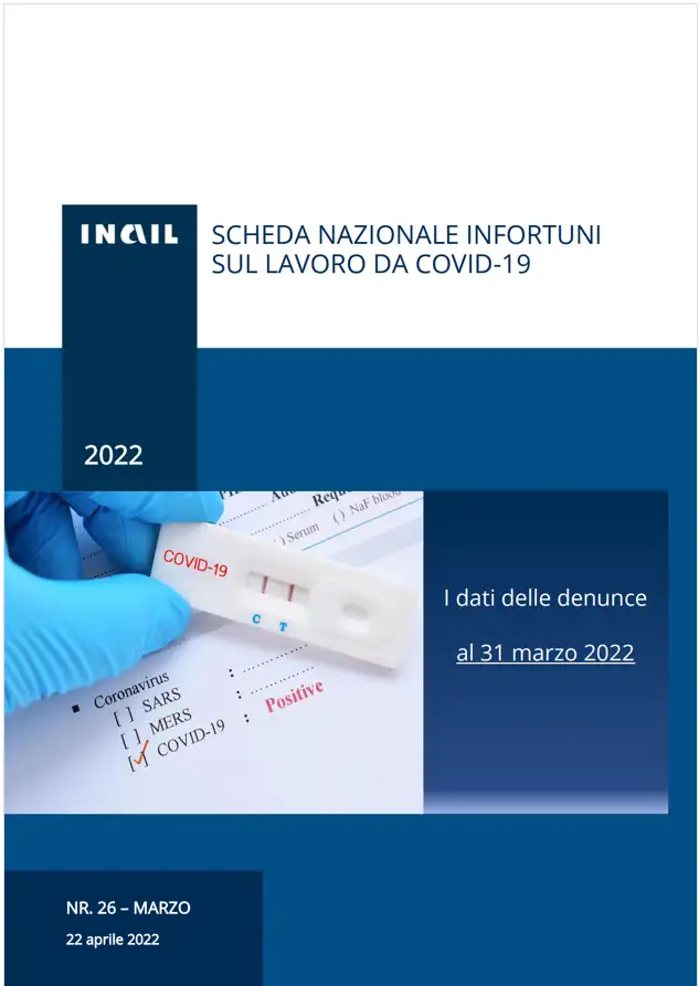 Covid 19 Contagi sul lavoro denunciati all INAIL Schede regionali 31 Marzo 2022 Covid 19 Contagi sul lavoro denunciati all INAIL Schede regionali 31 Marzo 2022