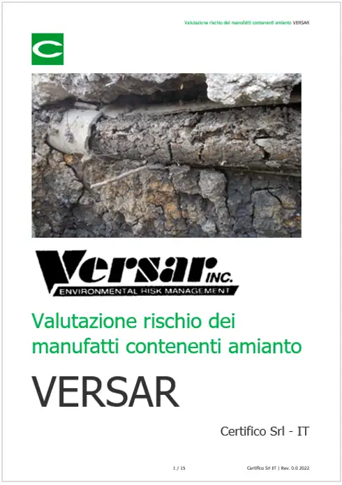 Algoritmo Valutazione rischio MCA VERSAR Algoritmo Valutazione rischio MCA VERSAR