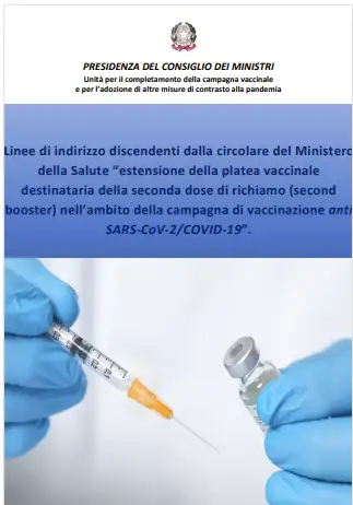 Linee di indirizzo seconda dose di richiamo vaccino anti Covid PdCM 13 07 2022 Linee di indirizzo seconda dose di richiamo vaccino anti Covid PdCM 13 07 2022