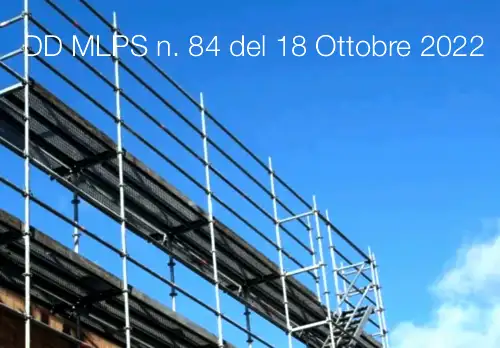 Decreto Direttoriale MLPS n 84 del 18 Ottobre 2022 Decreto Direttoriale MLPS n 84 del 18 Ottobre 2022