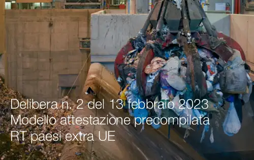 Delibera n  2 del 13 febbraio 2023   Modello attestazione precompilata RT paesi extra UE