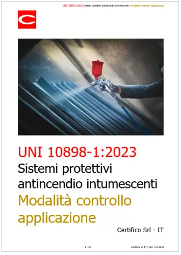 UNI 10898 1 2023 Sistemi protettivi antincendio vernici intumescenti UNI 10898 1 2023 Sistemi protettivi antincendio vernici intumescenti