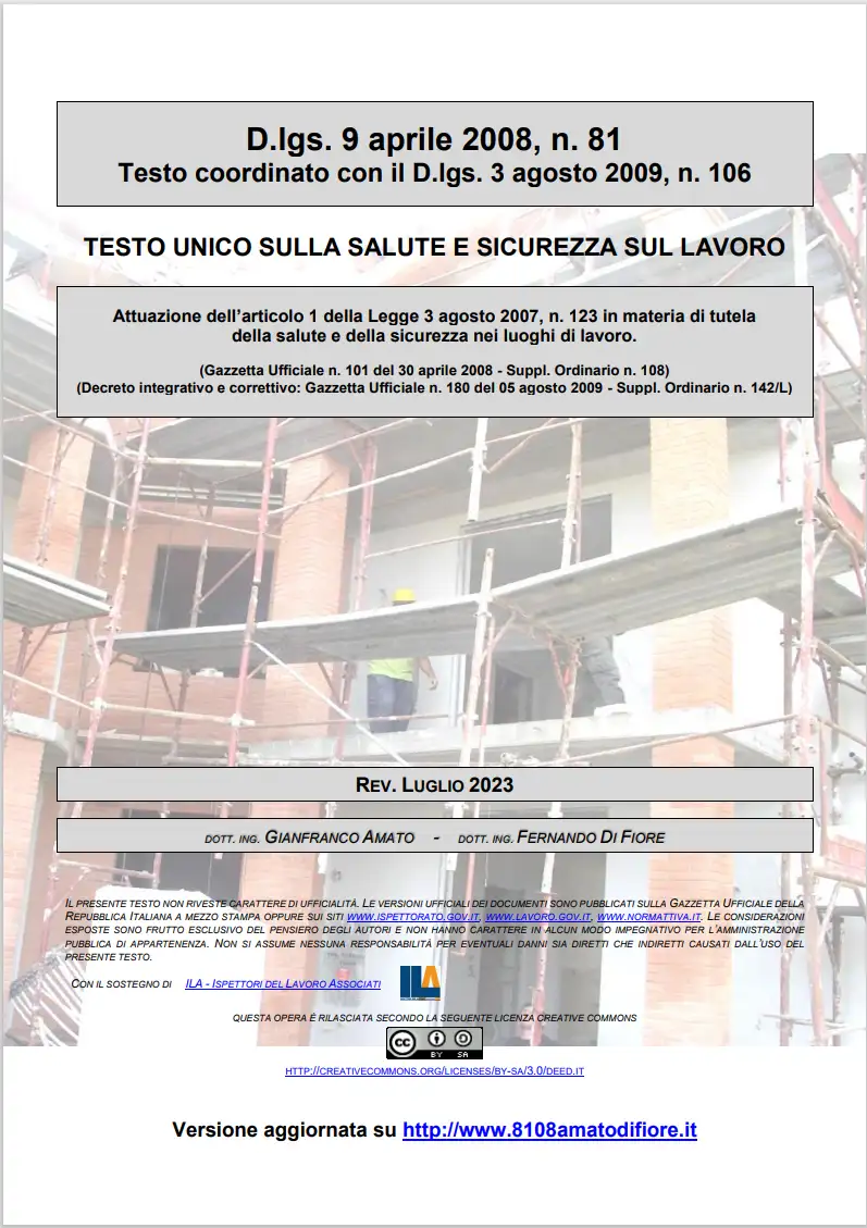 Testo Unico Sicurezza D Lgs  81 2008   07 2023