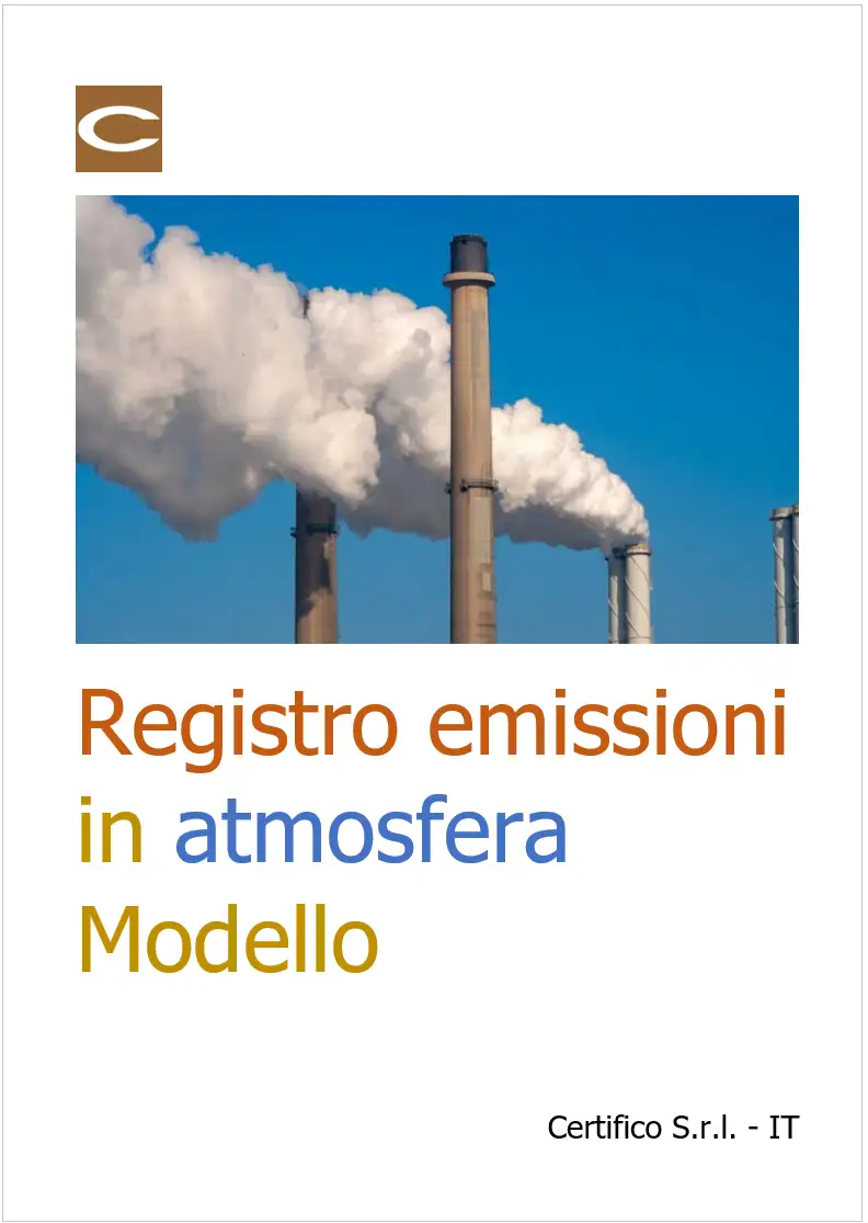 Registro emissioni in atmosfera Modello Registro emissioni in atmosfera Modello