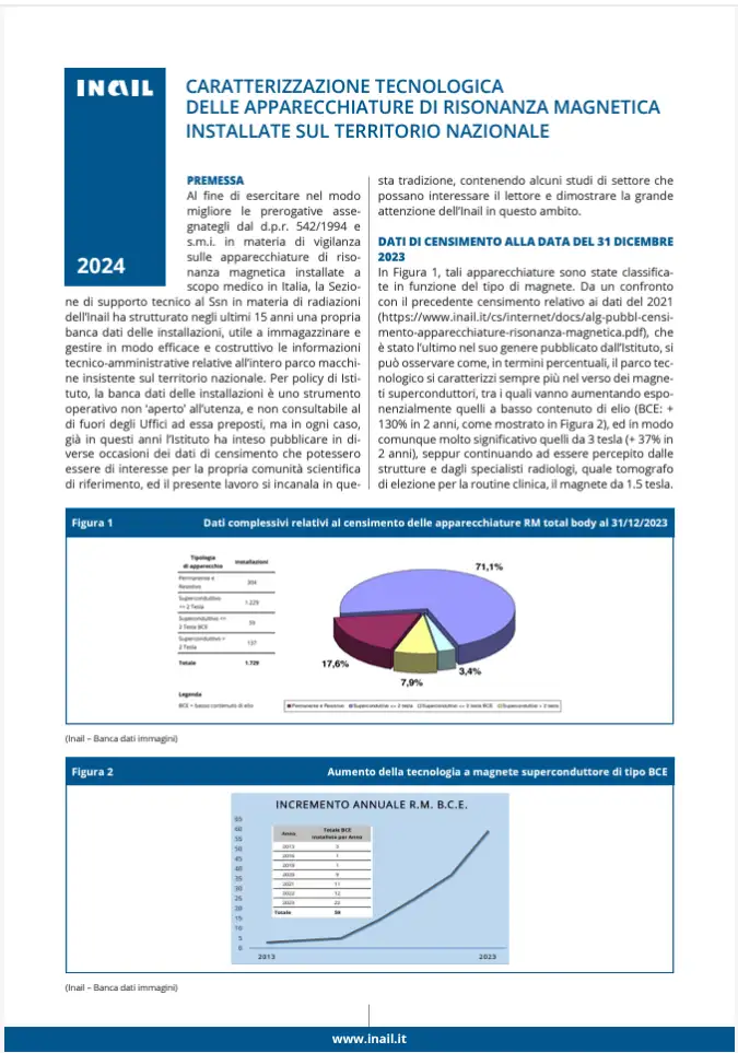 Caratterizzazione tecnologica apparecchiature di risonanza magnetica Caratterizzazione tecnologica apparecchiature di risonanza magnetica