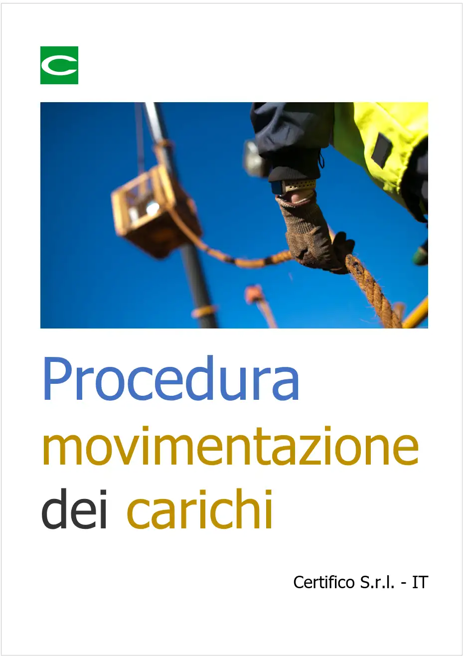 Procedura per la movimentazione dei carichi 2024 Procedura per la movimentazione dei carichi 2024