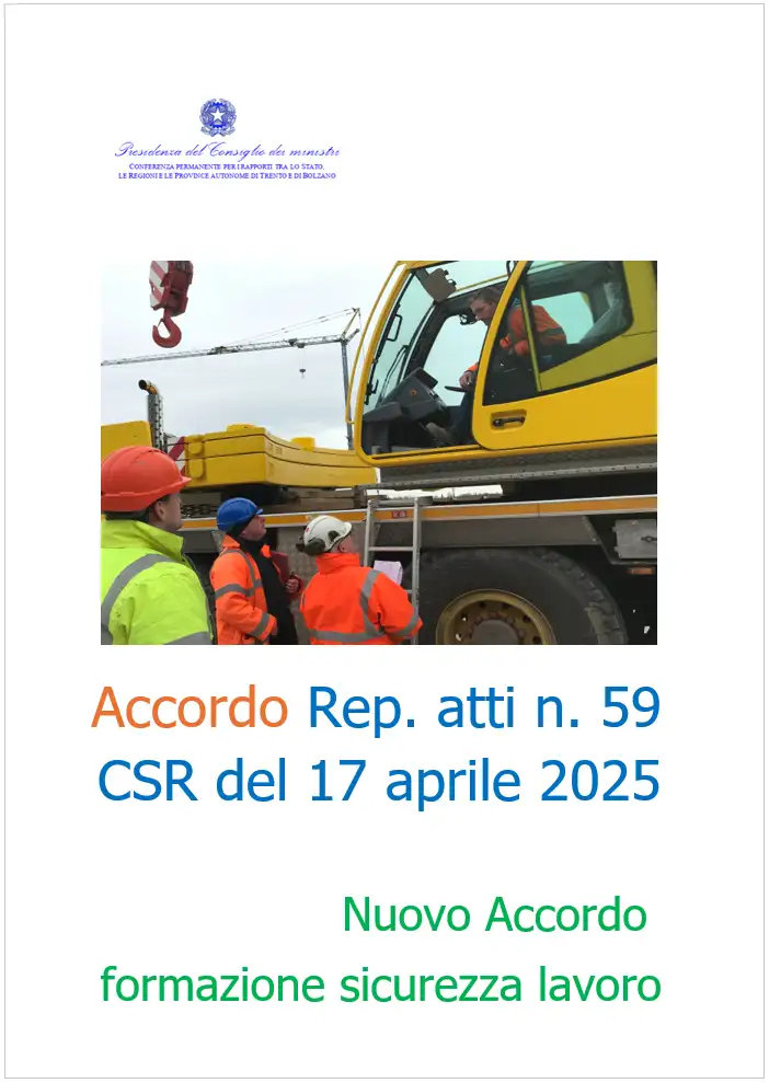 Accordo Rep. atti n. 59 CSR del 17 aprile 2025