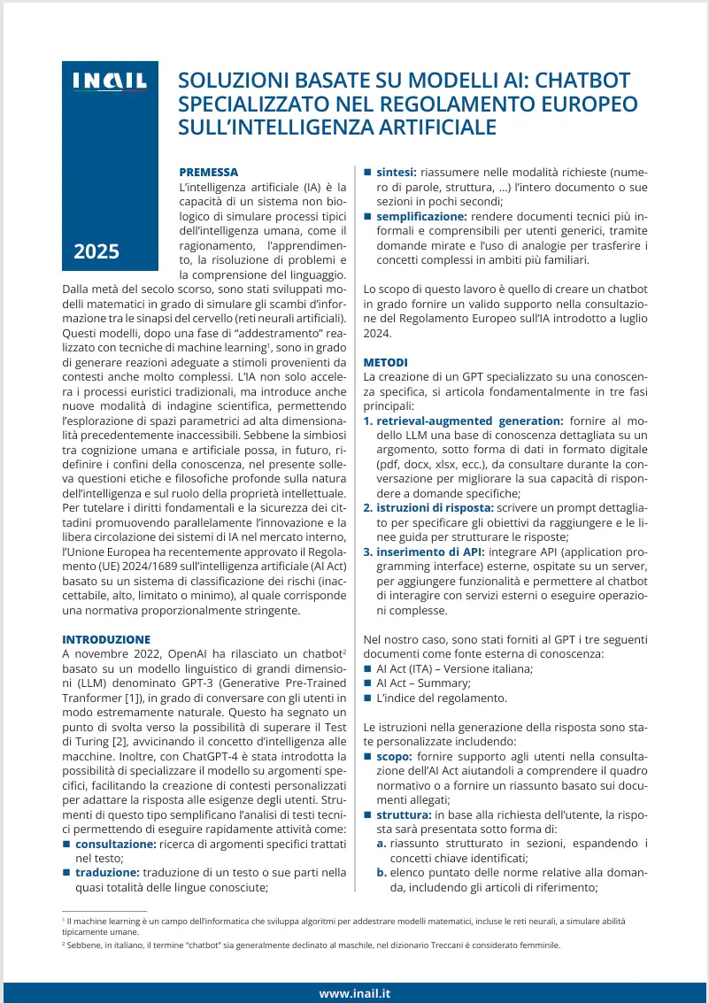 Soluzioni basate su modelli AI chatbot specializzato nel Reg AI Soluzioni basate su modelli AI chatbot specializzato nel Reg AI