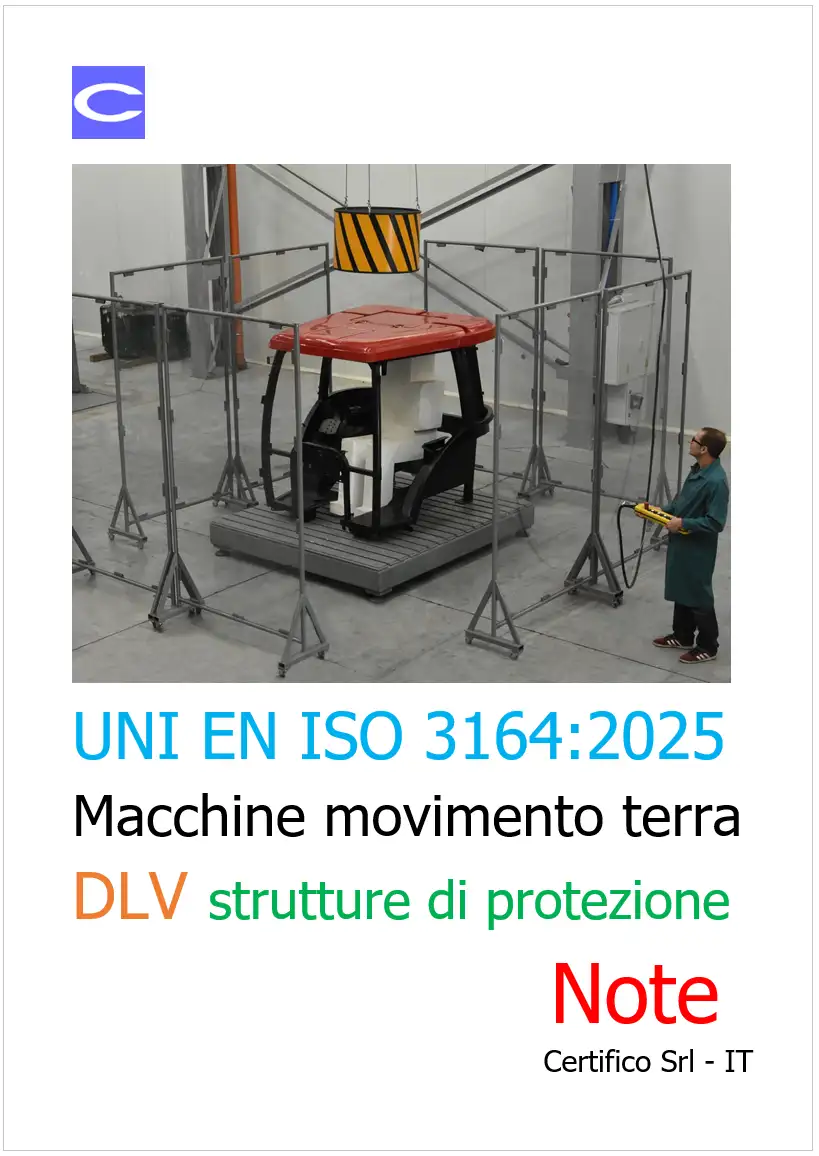 UNI EN ISO 3164 2025 Macchine movimento terra DLV UNI EN ISO 3164 2025 Macchine movimento terra DLV