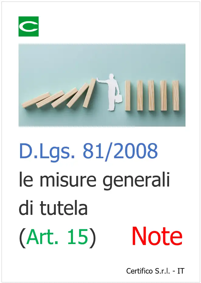 D Lgs  81 2008 le misure generali di tutela Art  15 Note