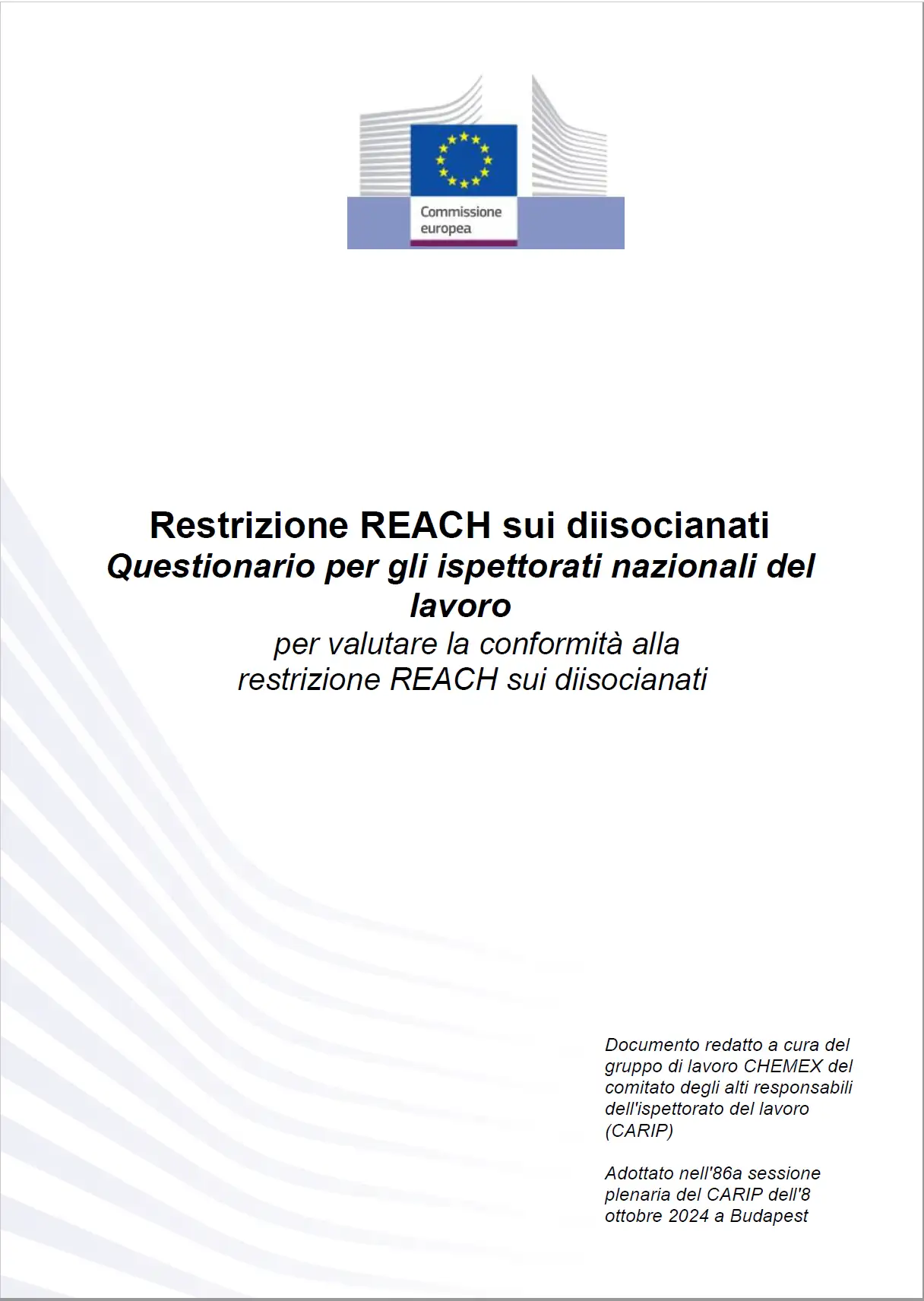Questionario per gli ispettorati nazionali del lavoro per valutare la conformit  alla restrizione REACH sui diisocianati