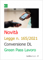 Novit  Legge n 165 2021 conversione DL Green pass lavoro