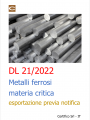 DL 21 2022   Metalli ferrosi materia critica