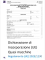 Modello Dichiarazione di Incorporazione  UE  Regolamento macchine   06 07 2023
